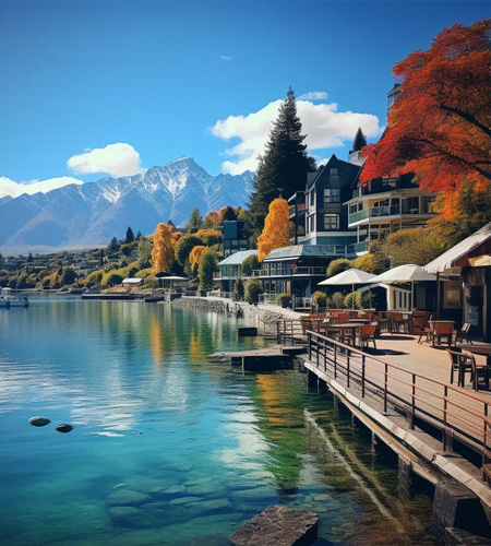 houses besides the beautiful lake